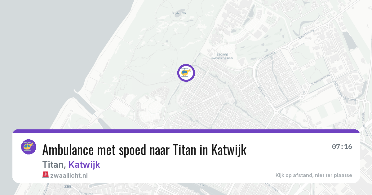 Ambulance met spoed naar Titan in Katwijk — 23 mei 2026