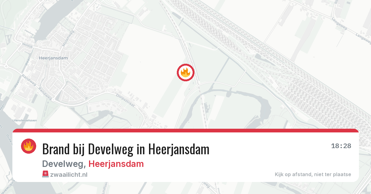 Brand bij Develweg in Heerjansdam — 28 jul 2026