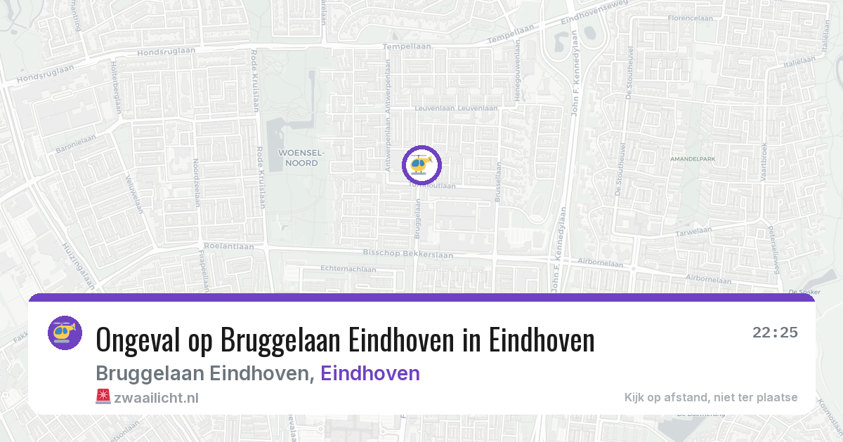 Ongeval op Bruggelaan Eindhoven in Eindhoven — 6 jul 2026
