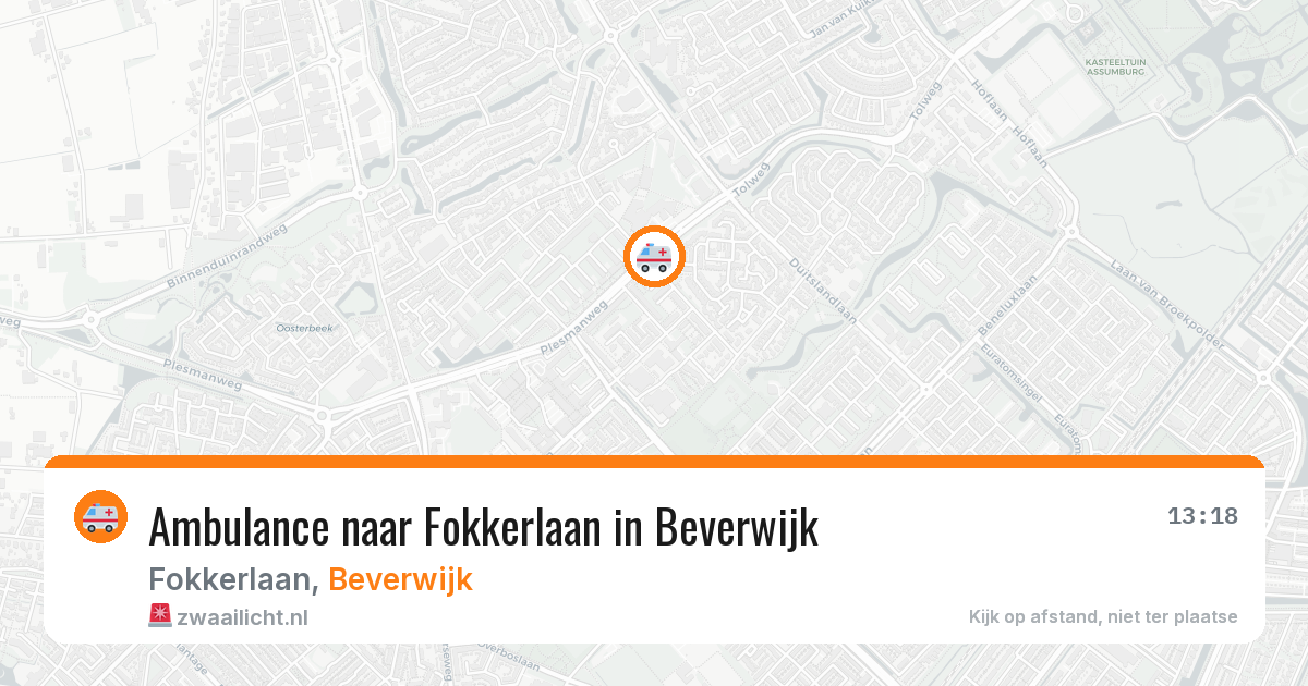 Ambulance naar Fokkerlaan in Beverwijk — 26 jul 2026