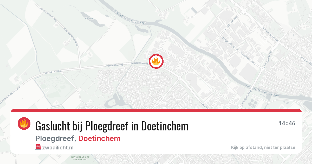 Gaslucht bij Ploegdreef in Doetinchem — 19 mrt 2026