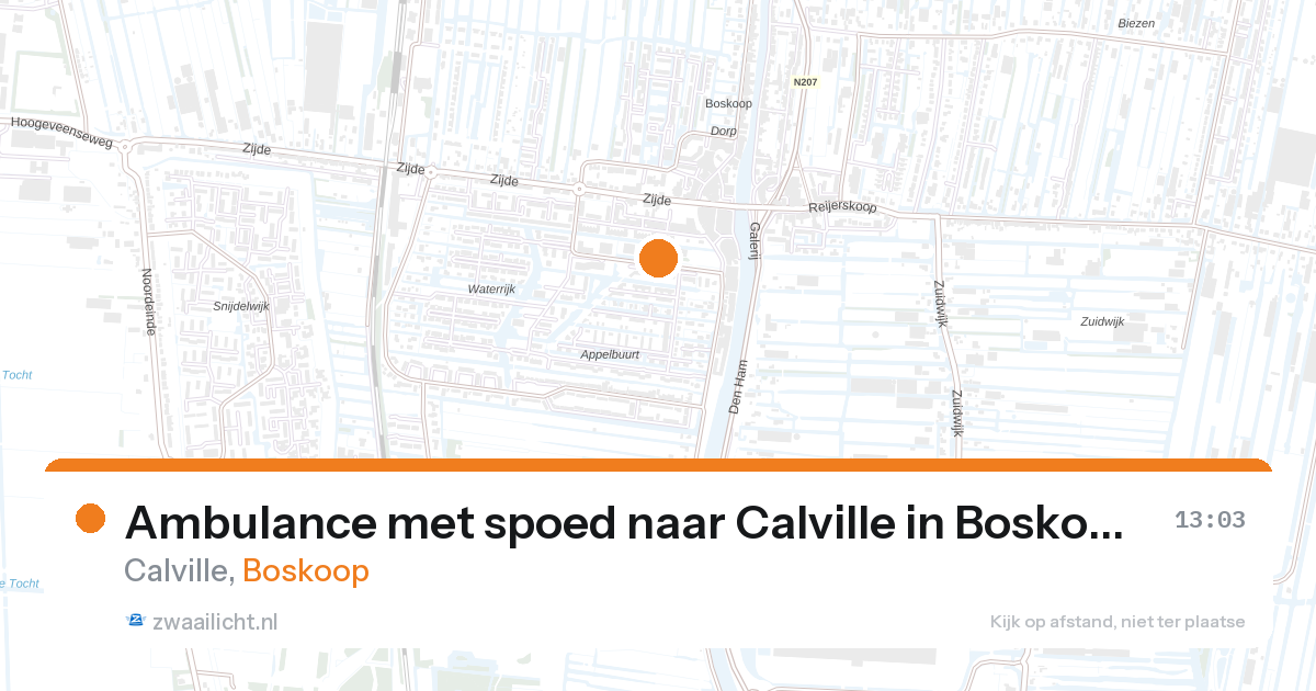 Ambulance met spoed naar Calville in Boskoop — 10 mei 2026