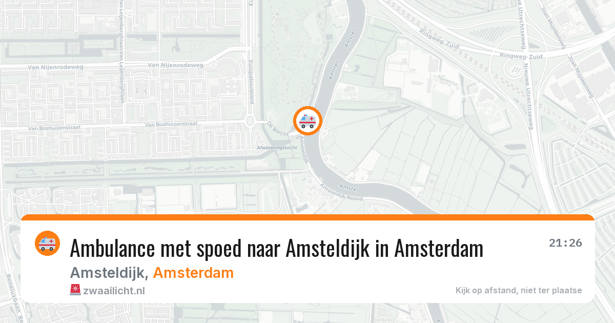 Ambulance met spoed naar Amsteldijk in Amsterdam — 10 mrt 2026