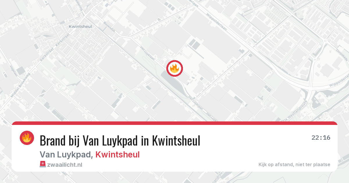 Brand bij Van Luykpad in Kwintsheul — 16 jul 2026