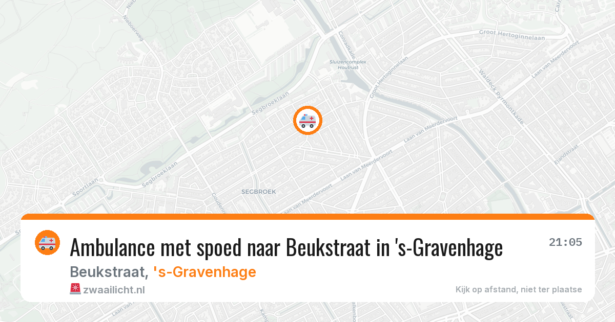 Ambulance met spoed naar Beukstraat in 's-Gravenhage — 6 aug 2026