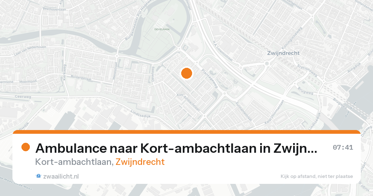 Ambulance naar Kort-ambachtlaan in Zwijndrecht — 25 aug 2026