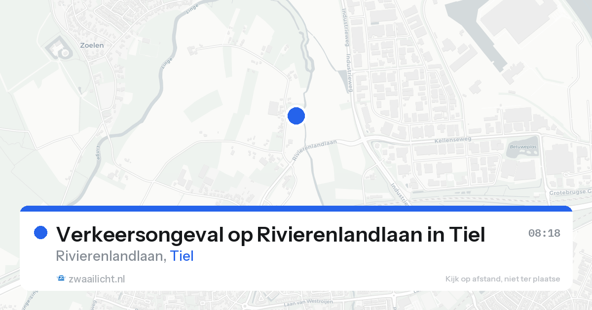 Verkeersongeval op Rivierenlandlaan in Tiel — 11 feb 2026