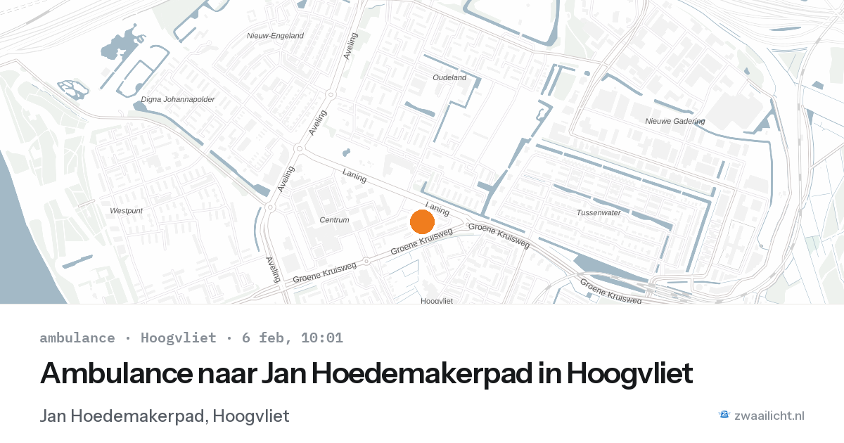Ambulance naar Jan Hoedemakerpad in Hoogvliet — 6 feb 2026