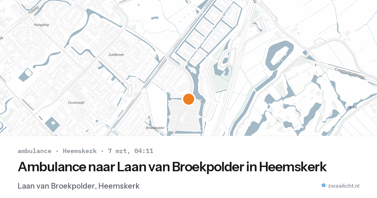 Ambulance naar Laan van Broekpolder in Heemskerk — 7 mrt 2026