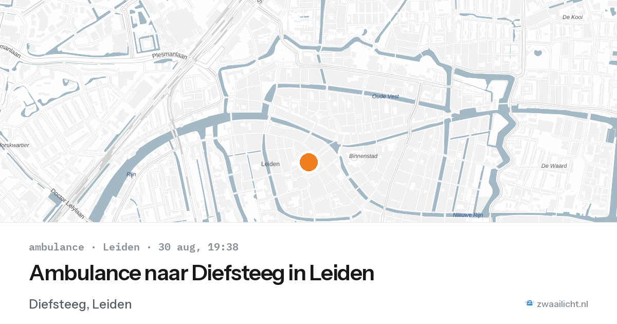 Ambulance naar Diefsteeg in Leiden — 30 aug 2026