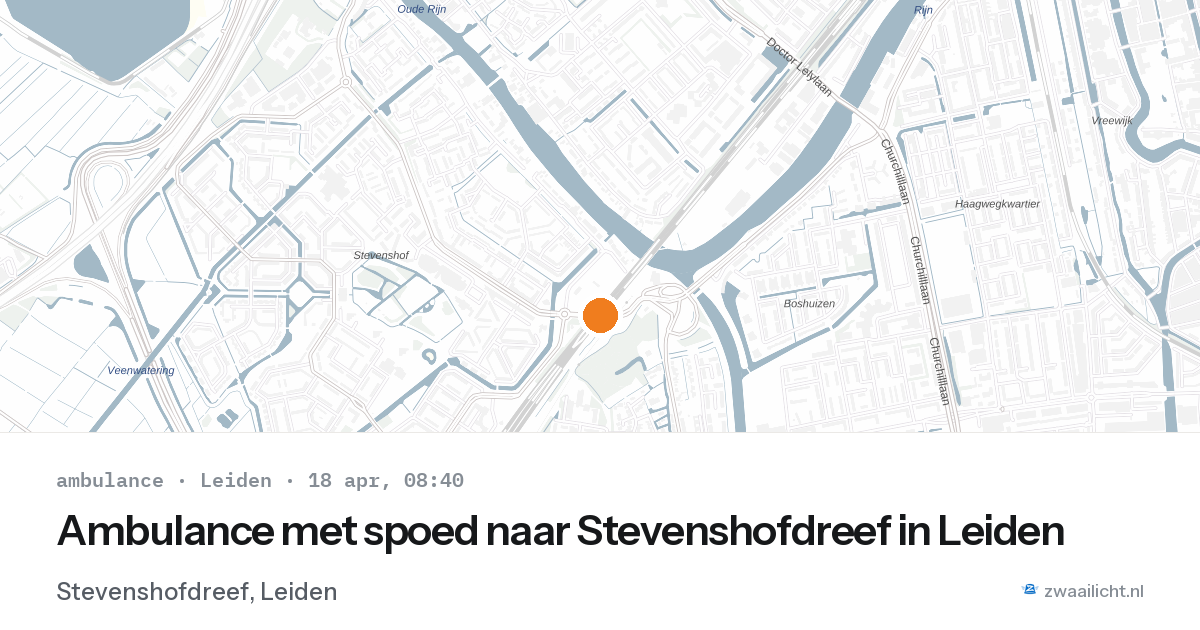 Ambulance met spoed naar Stevenshofdreef in Leiden — 18 apr 2026