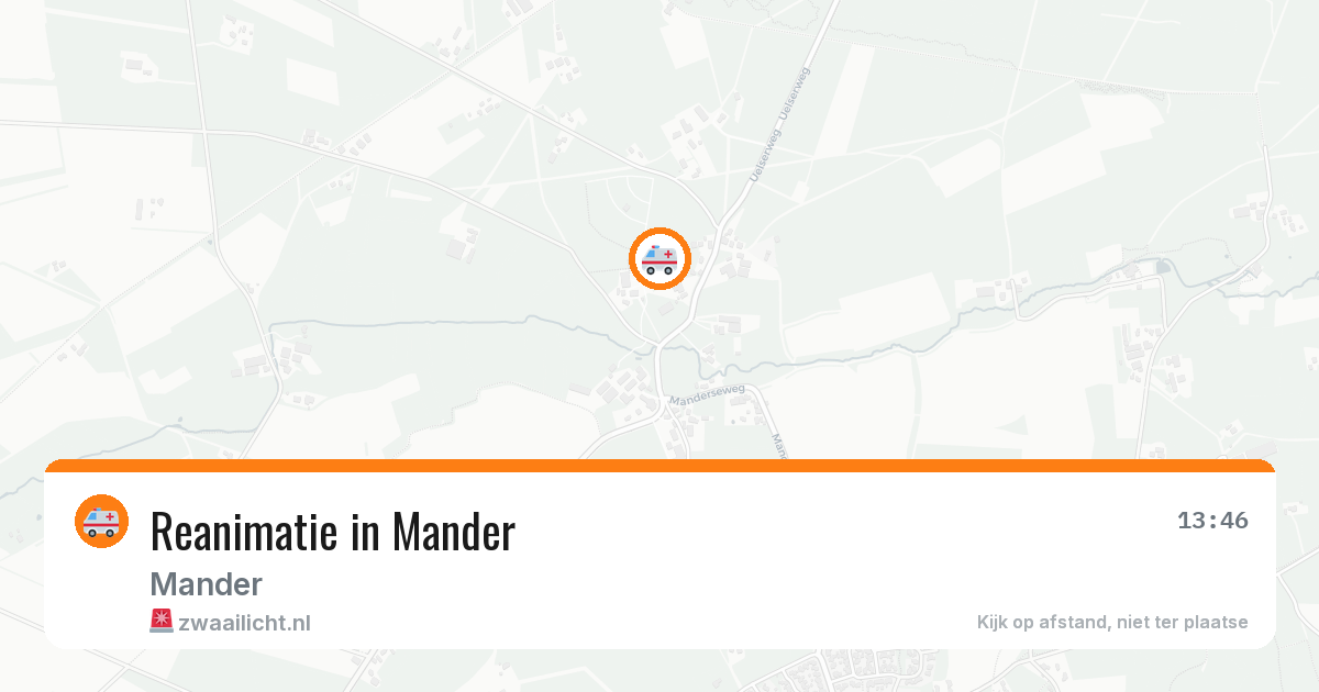 Reanimatie in Mander — 6 jul 2026