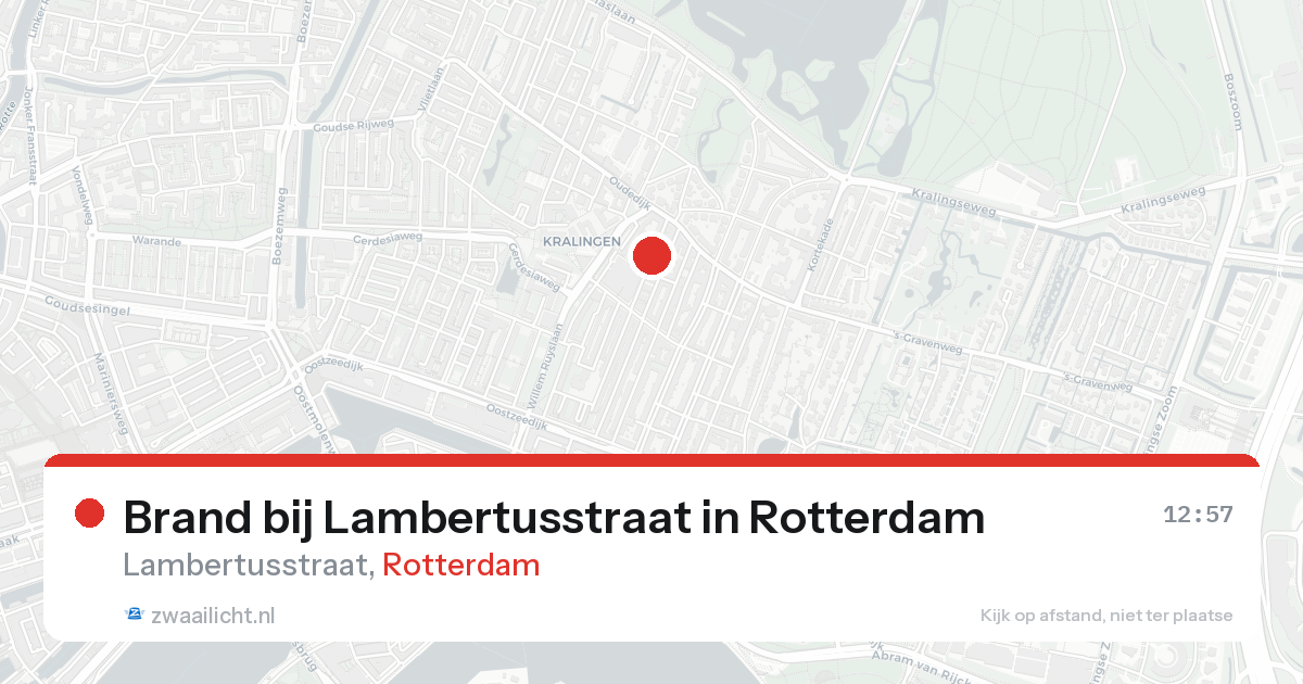 Brand bij Lambertusstraat in Rotterdam — 22 aug 2026