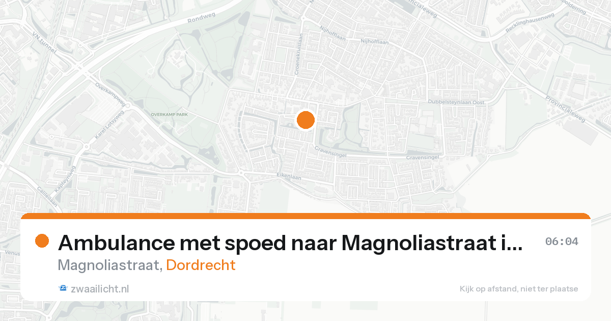 Ambulance met spoed naar Magnoliastraat in Dordrecht — 20 aug 2026