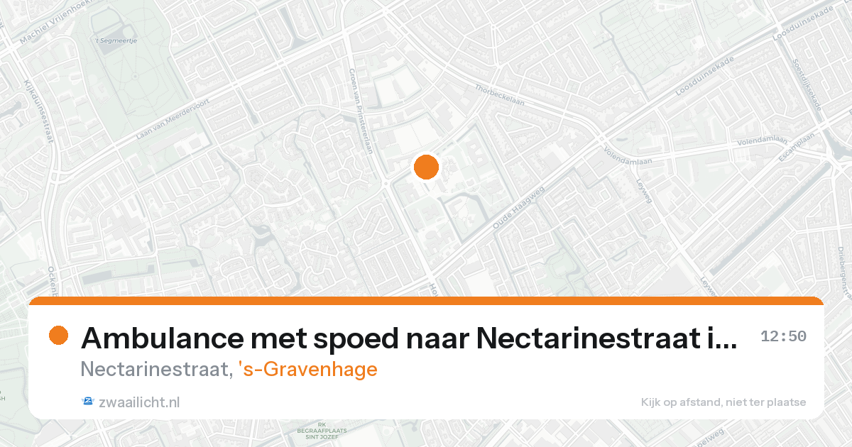 Ambulance met spoed naar Nectarinestraat in 's-Gravenhage — 15 aug 2026