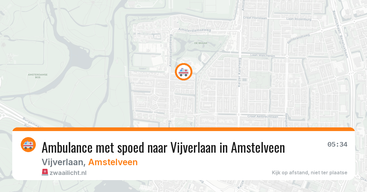 Ambulance met spoed naar Vijverlaan in Amstelveen — 31 jul 2026