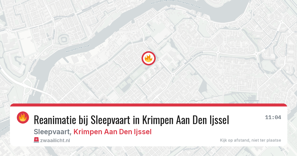 Reanimatie bij Sleepvaart in Krimpen Aan Den Ijssel — 9 aug 2026