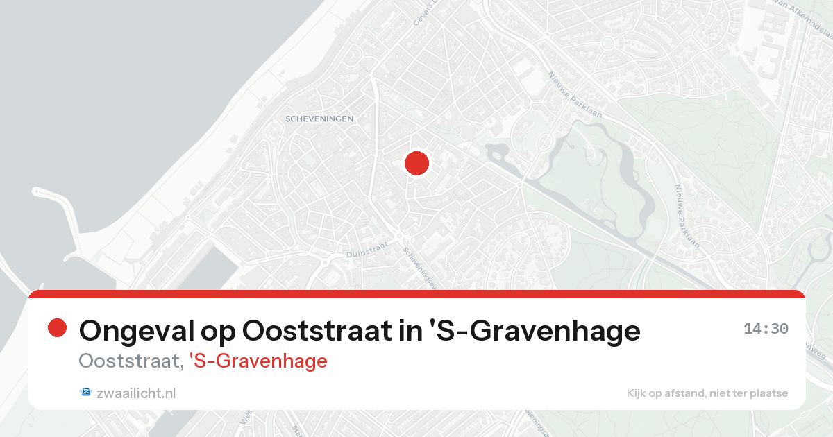 Ongeval op Ooststraat in 'S-Gravenhage — 15 aug 2026