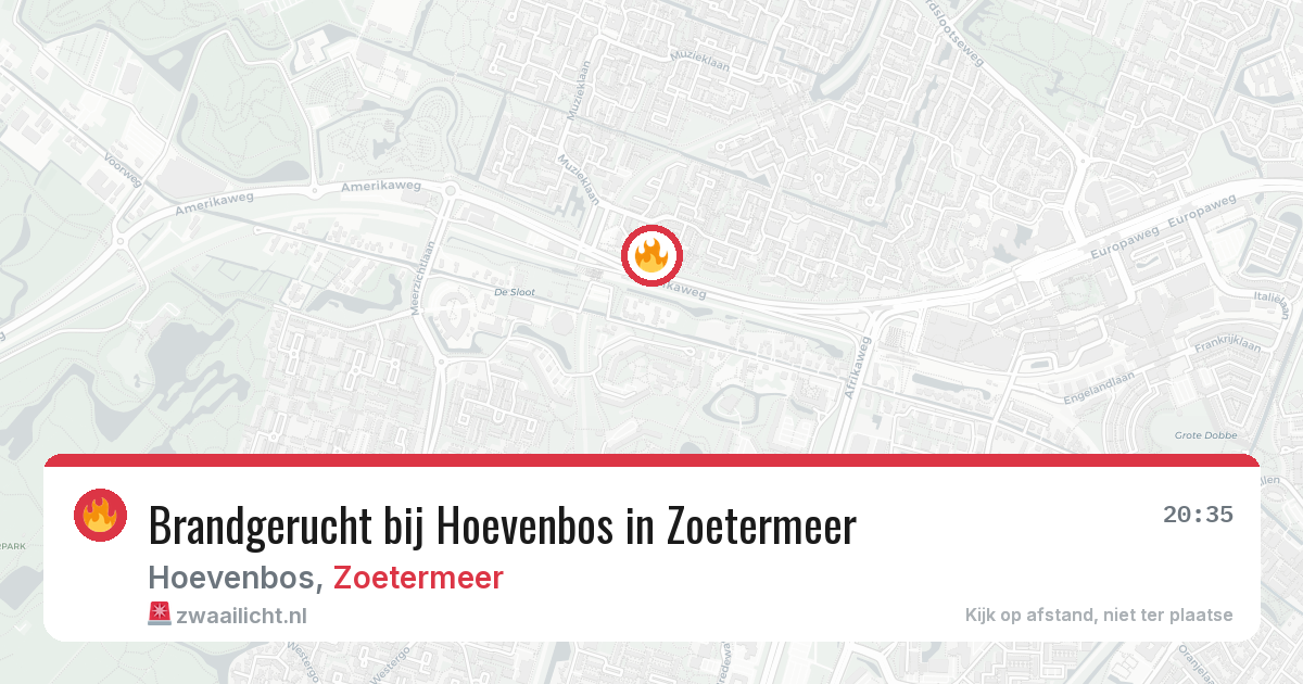 Brandgerucht bij Hoevenbos in Zoetermeer — 9 jun 2026