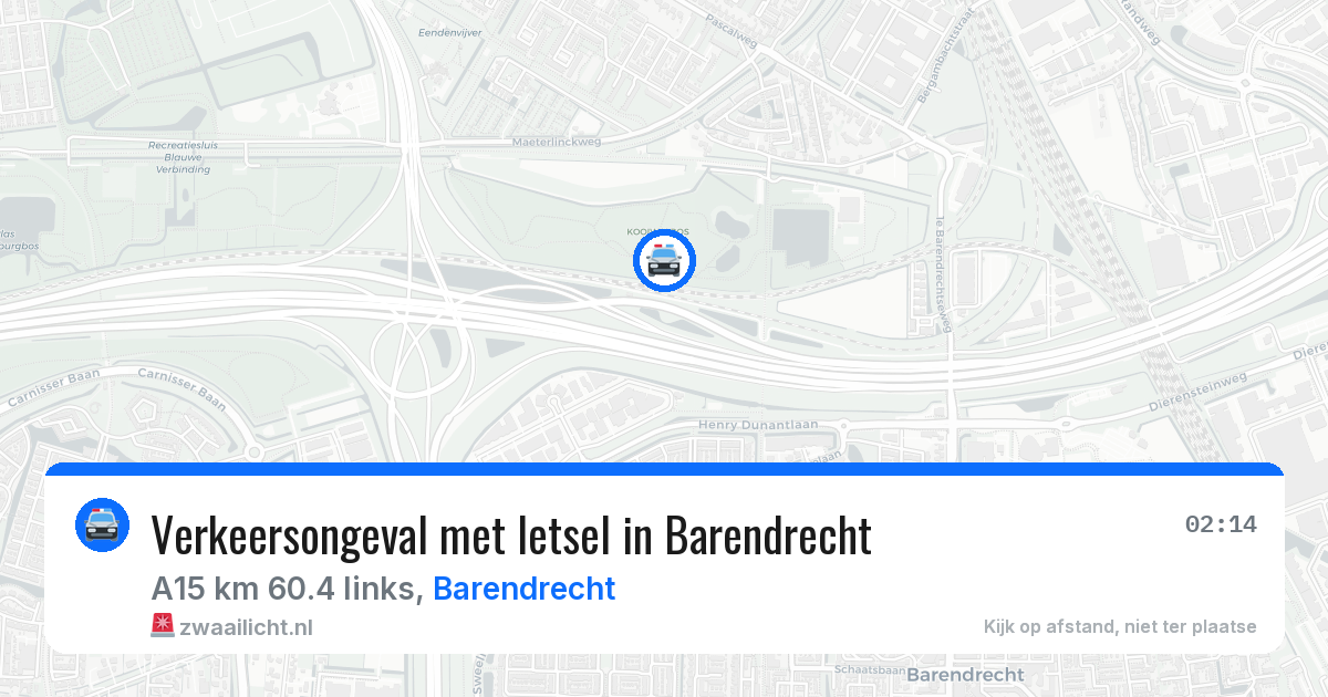 Verkeersongeval met letsel in Barendrecht — 11 aug 2026