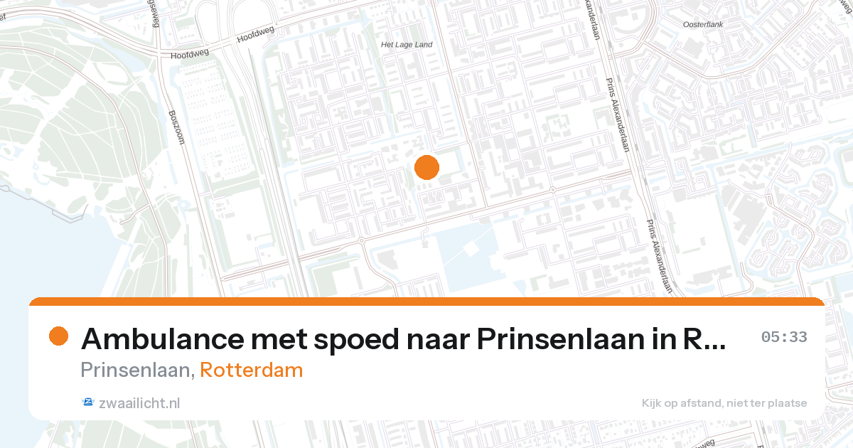 Ambulance met spoed naar Prinsenlaan in Rotterdam — 27 aug 2026