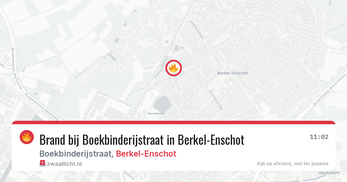 Brand bij Boekbinderijstraat in Berkel-Enschot — 28 jun 2026