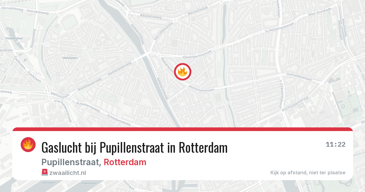 Gaslucht bij Pupillenstraat in Rotterdam — 30 jun 2026