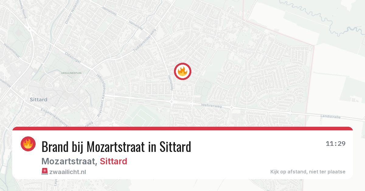 Brand bij Mozartstraat in Sittard — 1 aug 2026