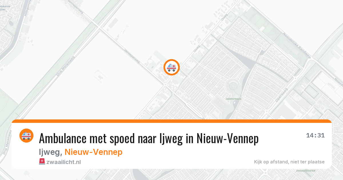 Ambulance met spoed naar Ijweg in Nieuw-Vennep — 22 jun 2026