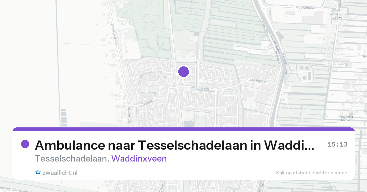 Ambulance naar Tesselschadelaan in Waddinxveen — 20 aug 2026