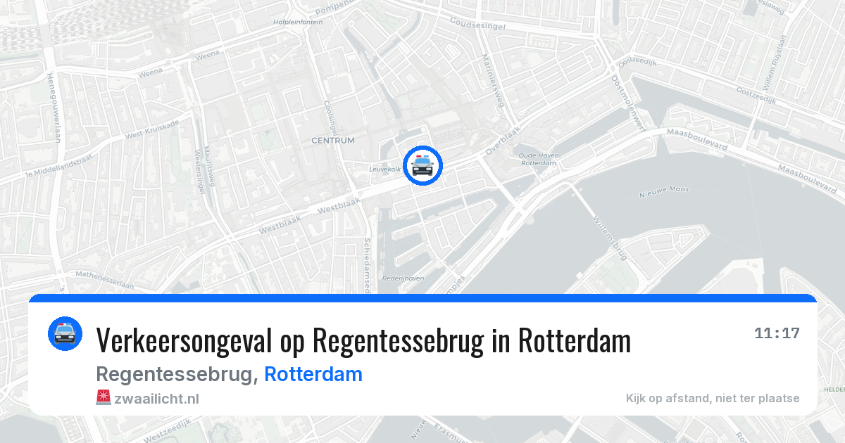 Verkeersongeval op Regentessebrug in Rotterdam — 26 mei 2026