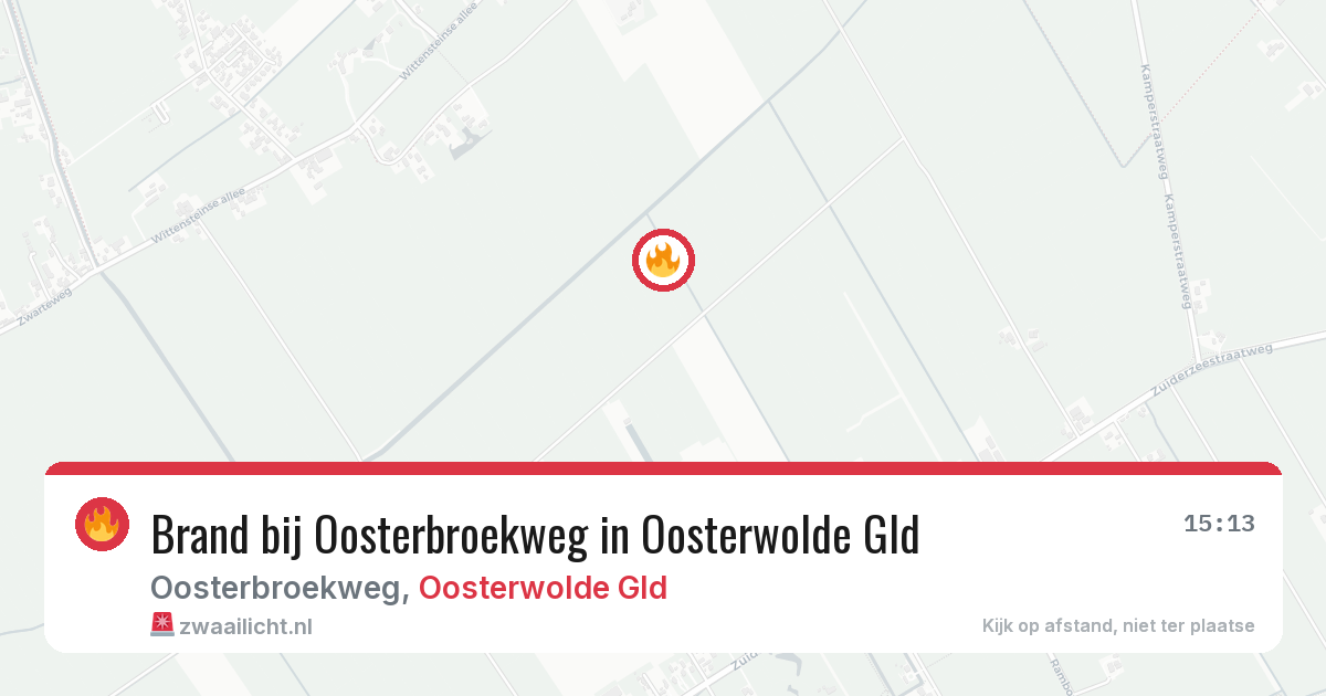 Brand bij Oosterbroekweg in Oosterwolde Gld — 26 jun 2026