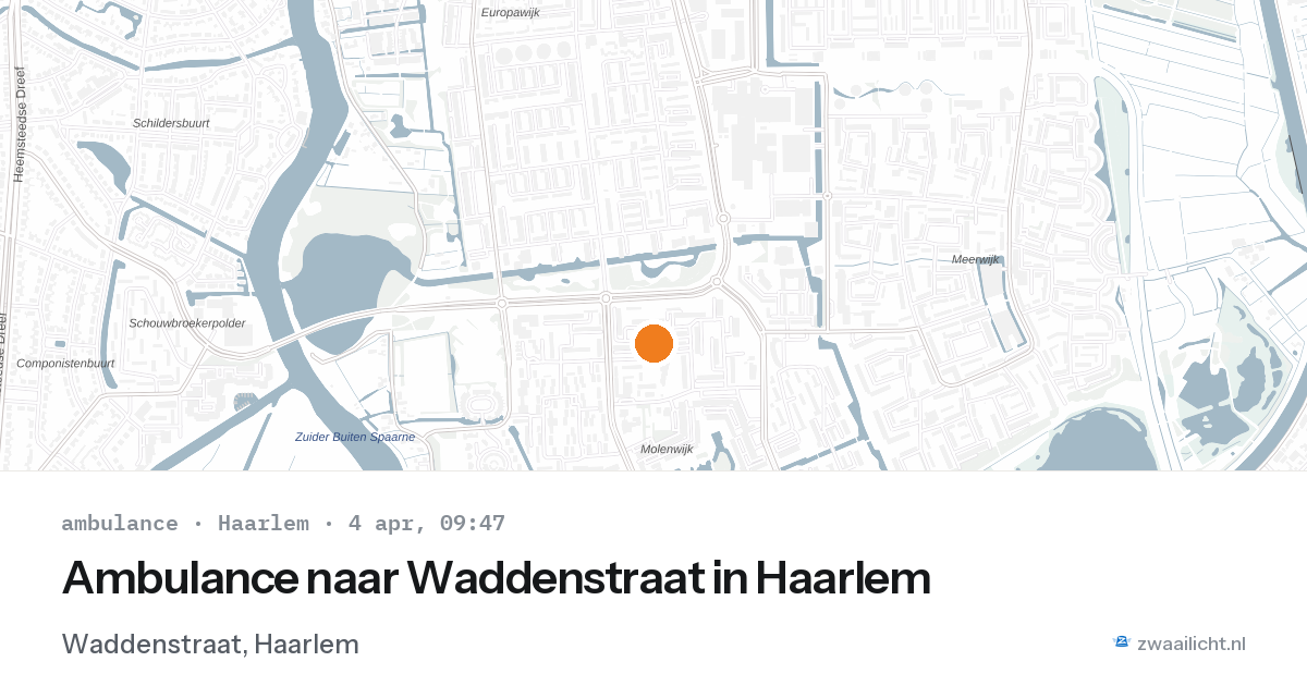 Ambulance naar Waddenstraat in Haarlem — 4 apr 2026