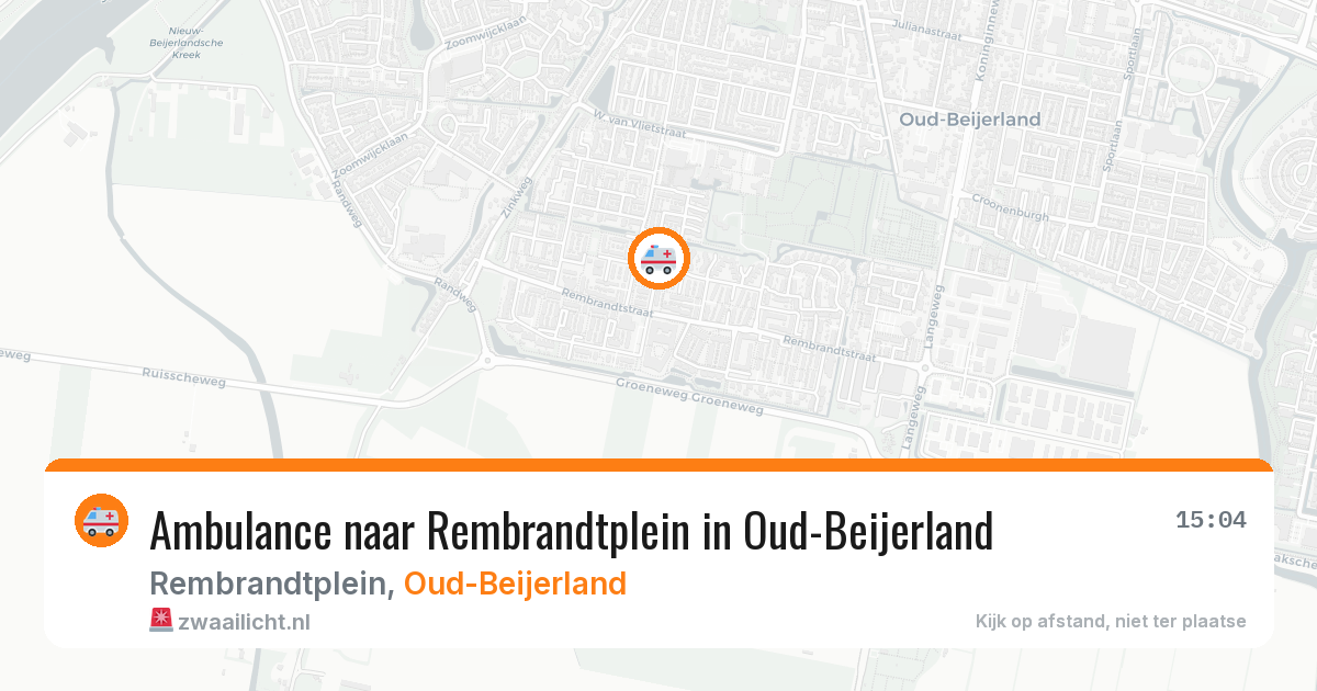 Ambulance naar Rembrandtplein in Oud-Beijerland — 11 aug 2026