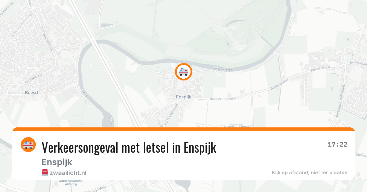 Verkeersongeval met letsel in Enspijk — 28 jul 2026