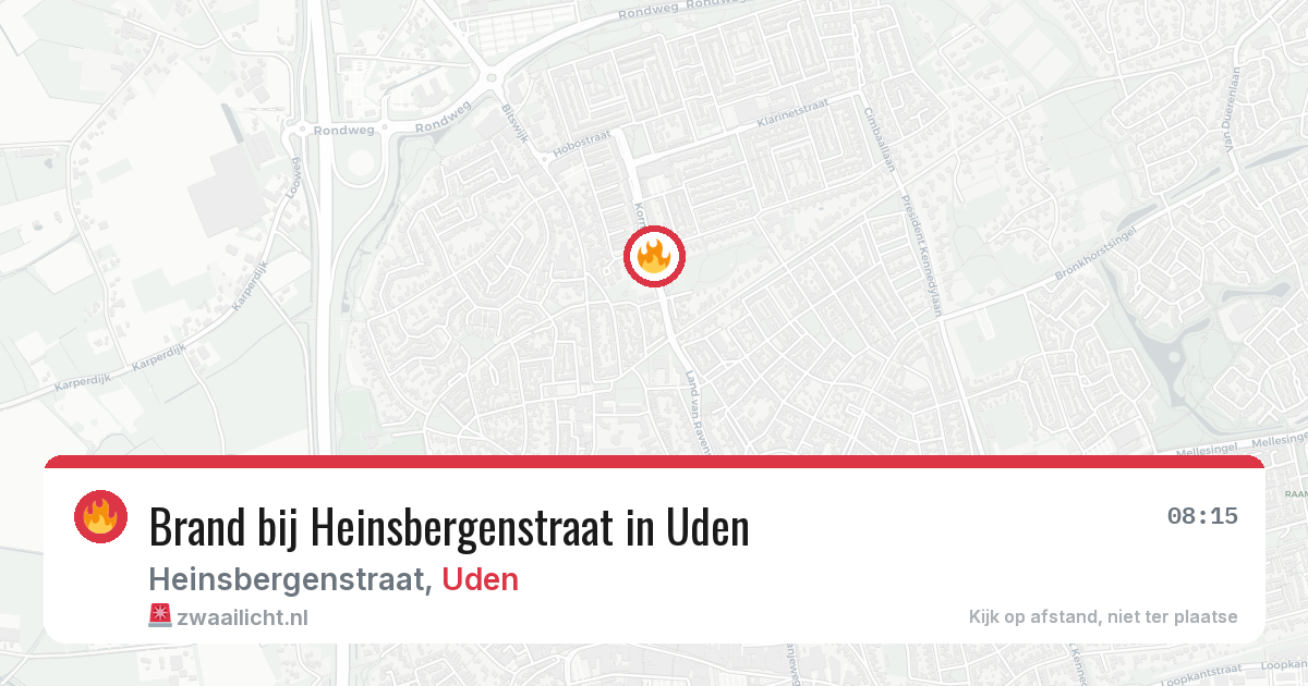 Brand bij Heinsbergenstraat in Uden — 28 jun 2026