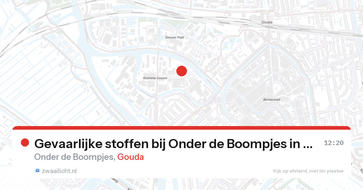 Gevaarlijke stoffen bij Onder de Boompjes in Gouda — 28 aug 2026