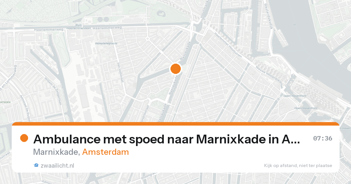 Ambulance met spoed naar Marnixkade in Amsterdam — 15 aug 2026