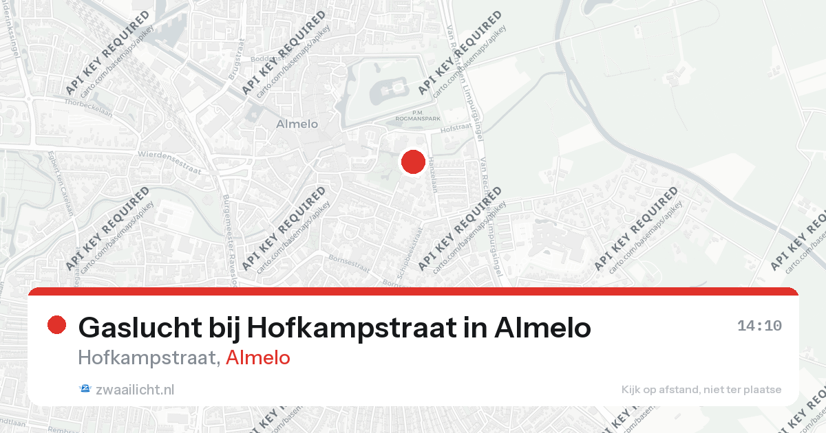 Gaslucht bij Hofkampstraat in Almelo — 25 aug 2026