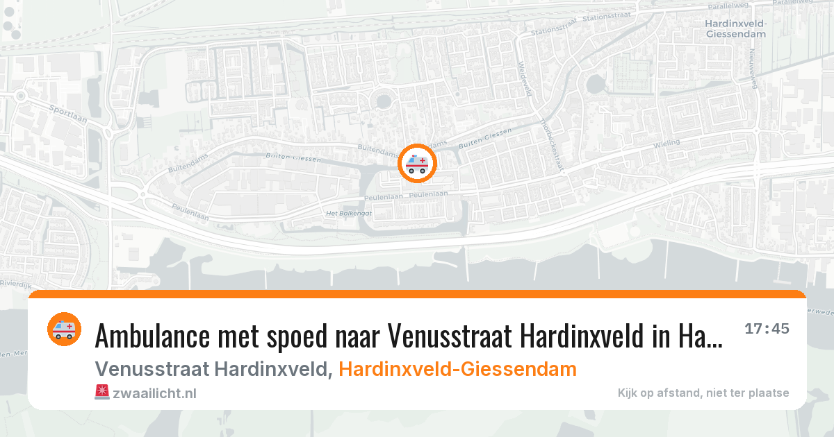 Ambulance met spoed naar Venusstraat Hardinxveld in Hardinxveld-Giessendam — 30 mrt 2026