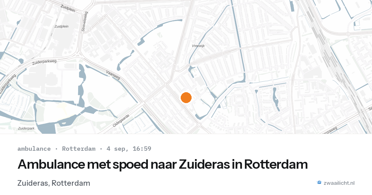 Ambulance met spoed naar Zuideras in Rotterdam — 4 sep 2026