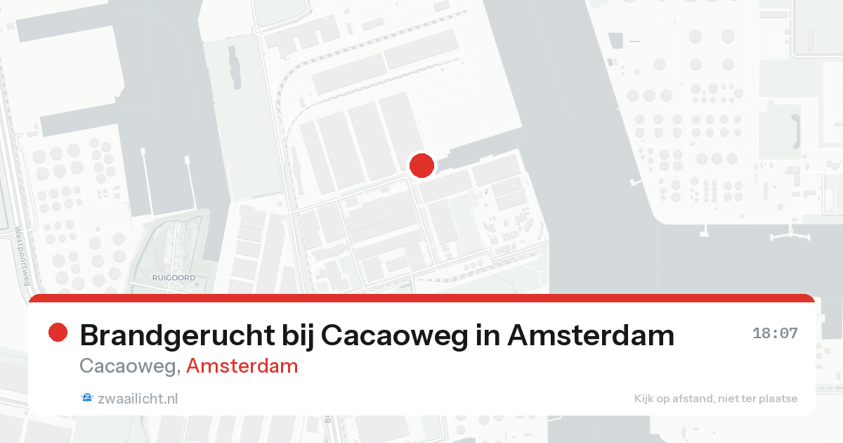 Brandgerucht bij Cacaoweg in Amsterdam — 18 jun 2026