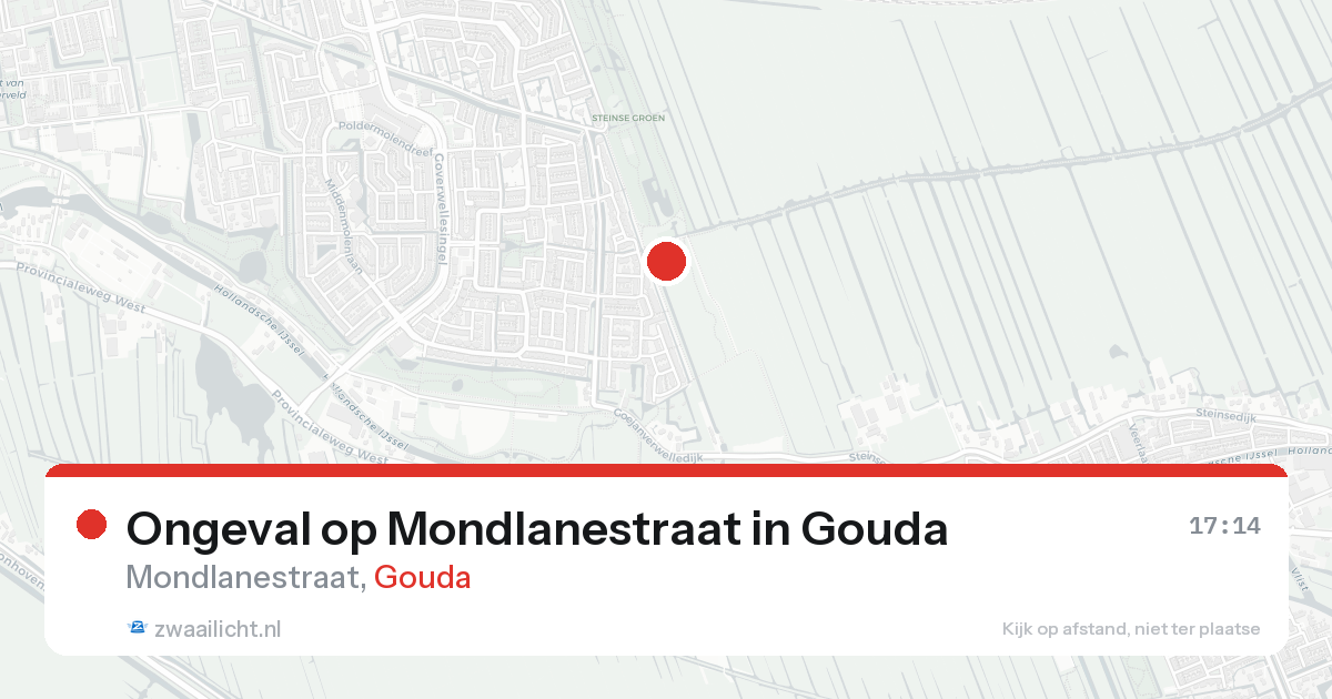 Ongeval op Mondlanestraat in Gouda — 18 aug 2026