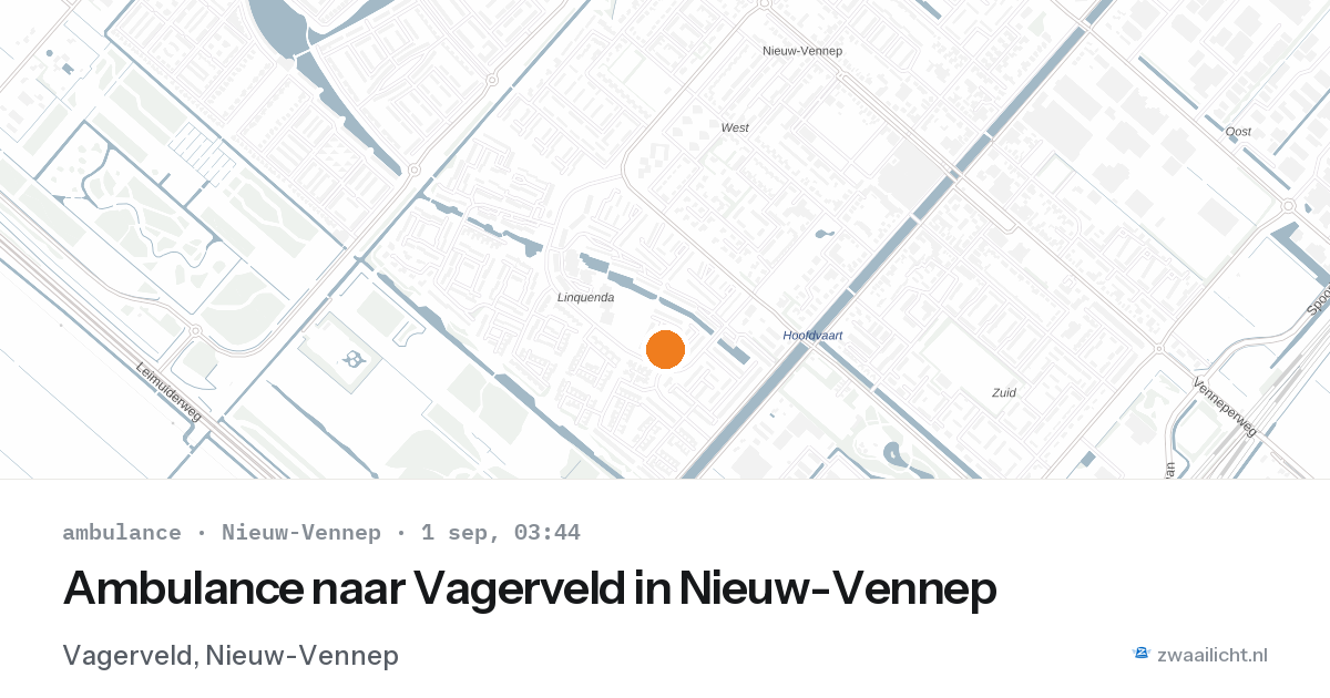 Ambulance naar Vagerveld in Nieuw-Vennep — 1 sep 2026