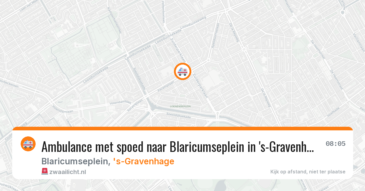 Ambulance met spoed naar Blaricumseplein in 's-Gravenhage — 19 apr 2026