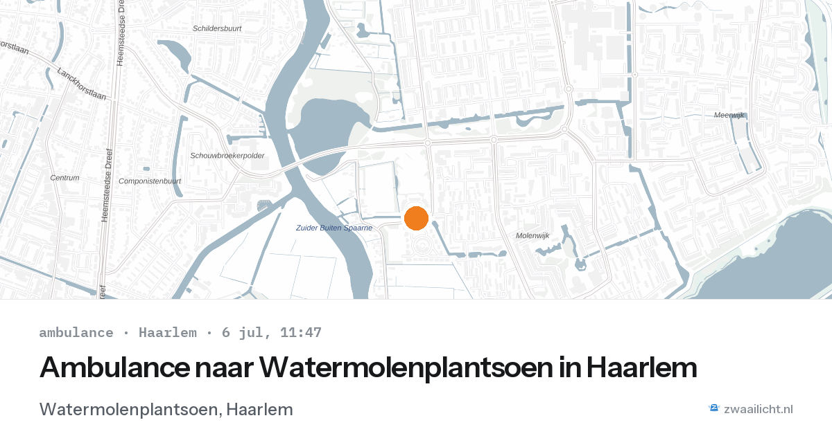 Ambulance naar Watermolenplantsoen in Haarlem — 6 jul 2026