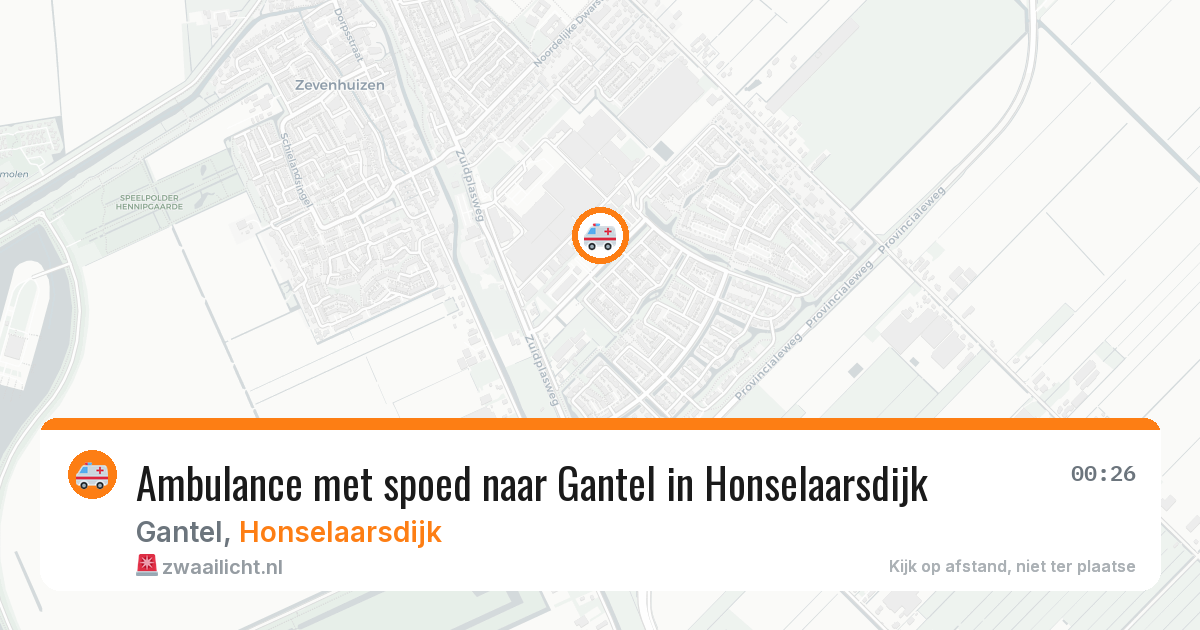 Ambulance met spoed naar Gantel in Honselaarsdijk — 1 aug 2026