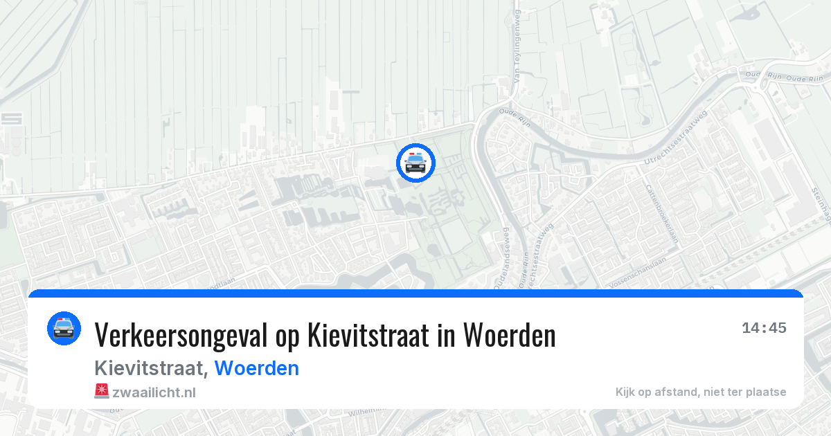 Verkeersongeval op Kievitstraat in Woerden — 27 mrt 2026