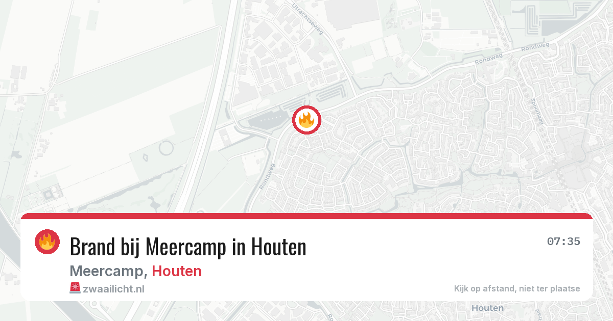 Brand bij Meercamp in Houten — 3 aug 2026