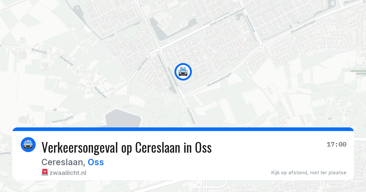 Verkeersongeval op Cereslaan in Oss — 15 apr 2026